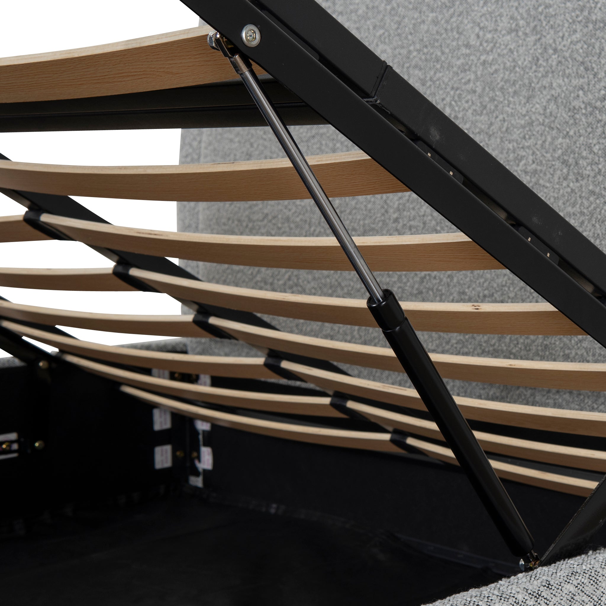 Antoni Queen Bed Frame - Cloudy Pepper Boucle with Storage Bed Frame YoBed-Core   