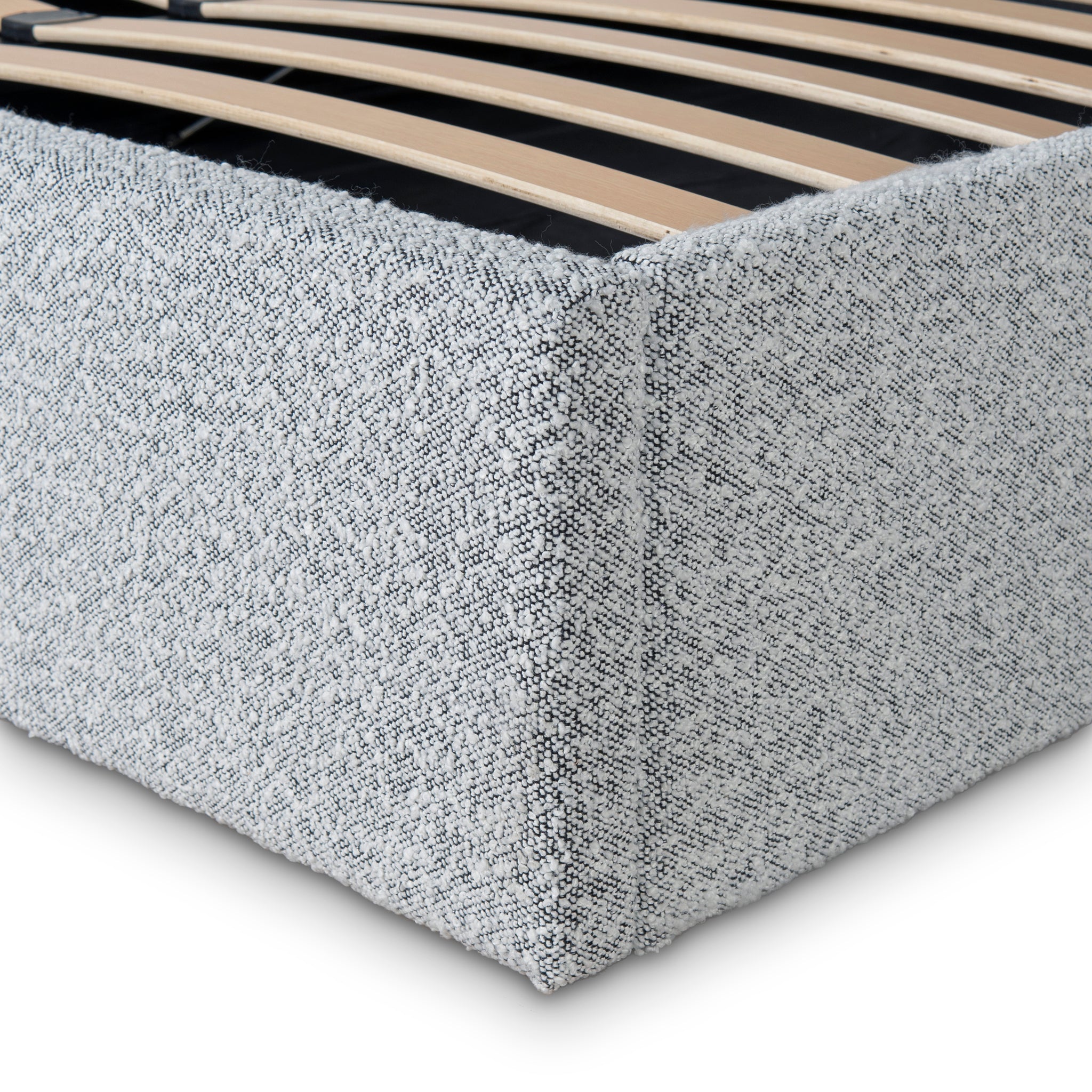 Antoni Queen Bed Frame - Cloudy Pepper Boucle with Storage Bed Frame YoBed-Core   