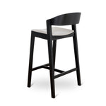 Ex Display - Davis Black Bar Stool - Grey Seat Bar Stool Swady-Core