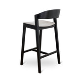 Ex Display - Davis Black Bar Stool - Grey Seat Bar Stool Swady-Core