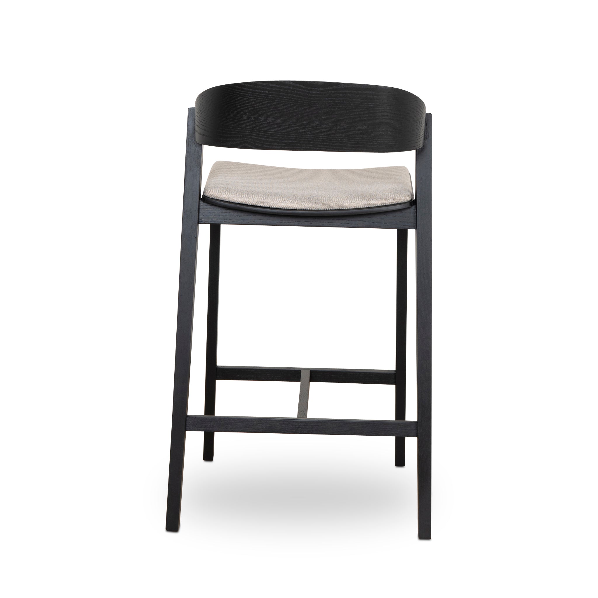 Ex Display - Davis Black Bar Stool - Grey Seat Bar Stool Swady-Core
