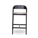 Ex Display - Davis Black Bar Stool - Grey Seat Bar Stool Swady-Core
