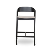 Ex Display - Davis Black Bar Stool - Grey Seat Bar Stool Swady-Core