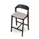 Ex Display - Davis Black Bar Stool - Grey Seat Bar Stool Swady-Core