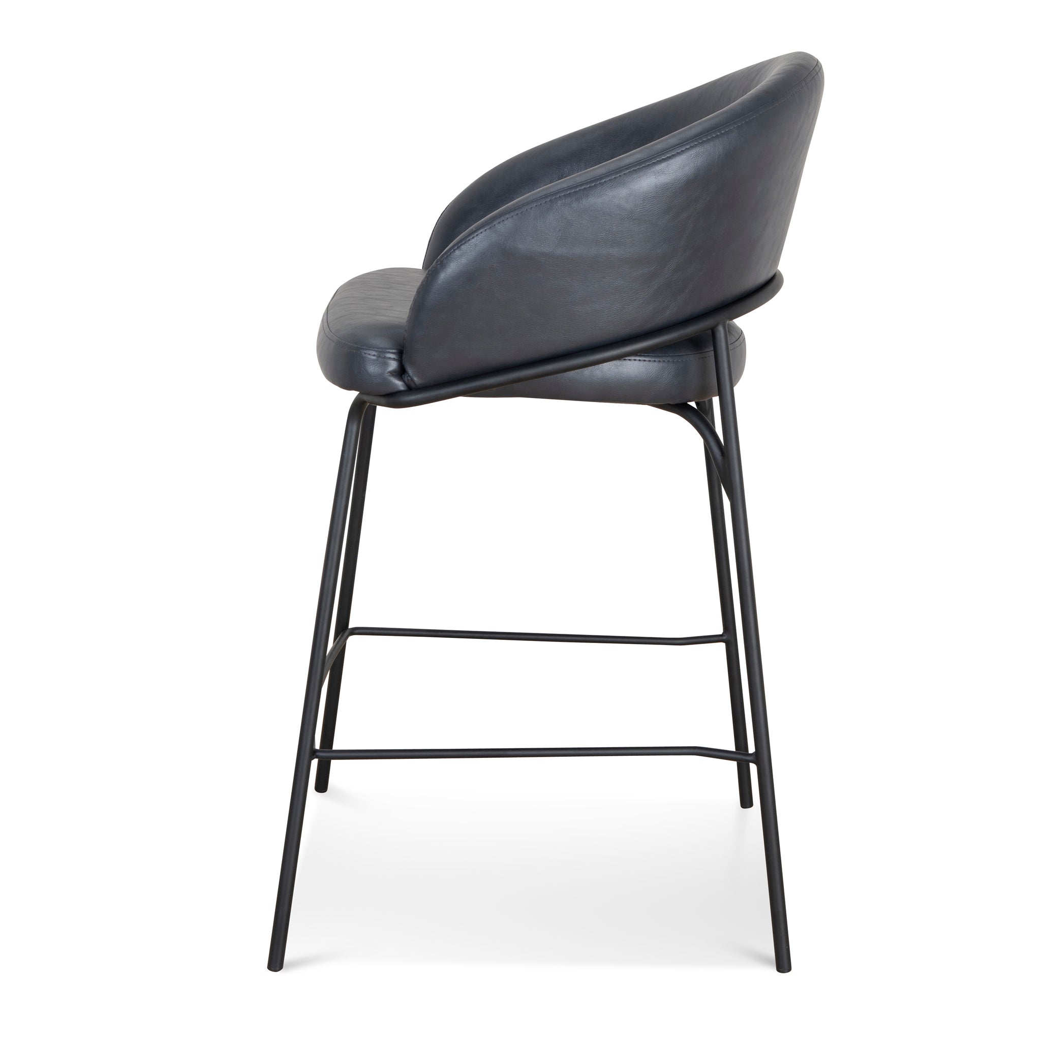 Dustin Rabi Bar Set of 2 - Rabi Fabric Bar Stool - Full Black | Interior Secrets