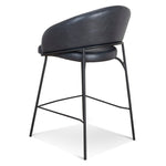 Set of 2 - Rabi Fabric Bar Stool - Full Black Bar Stool Freehold-Core