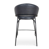 Set of 2 - Rabi Fabric Bar Stool - Full Black Bar Stool Freehold-Core