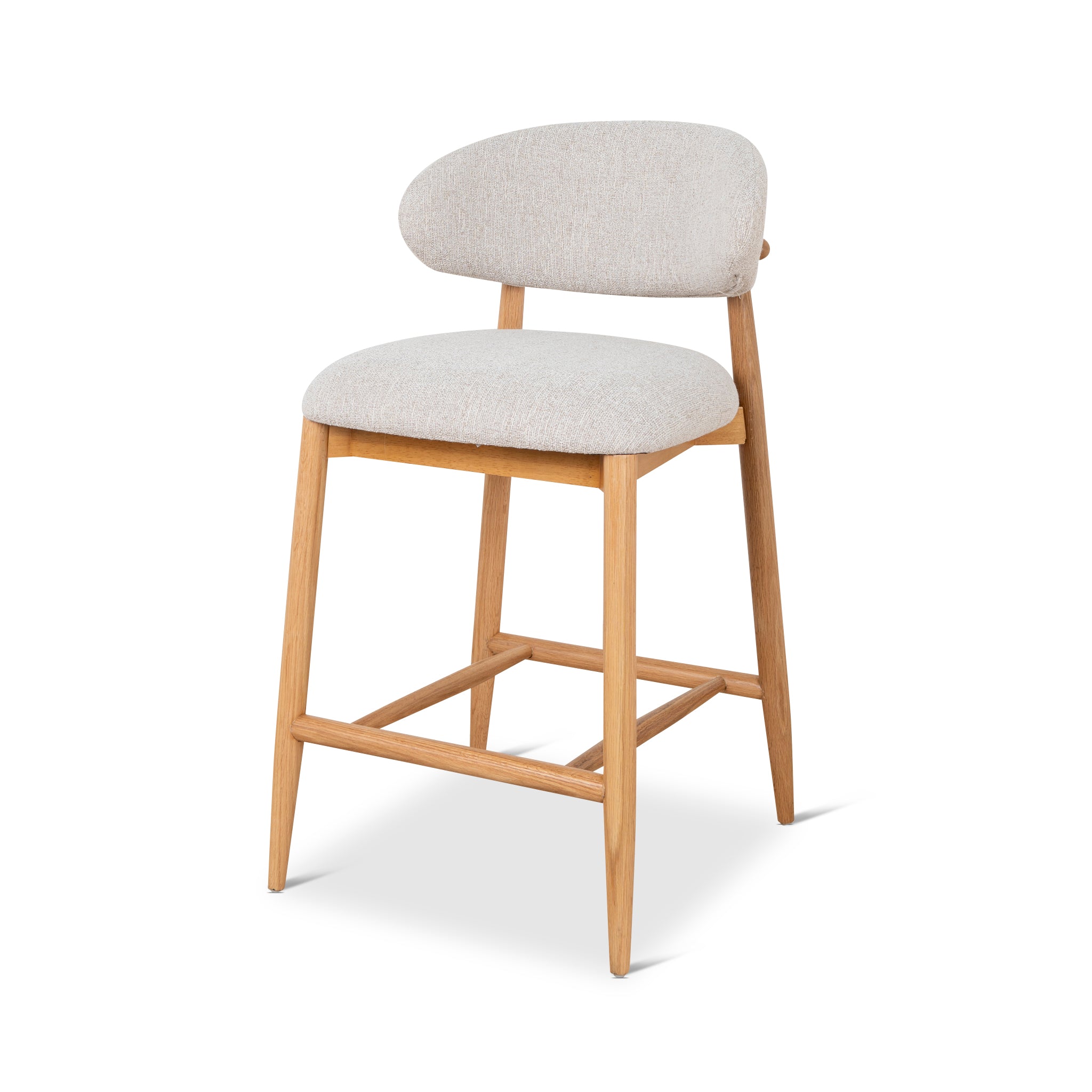 Heizer 65cm Oak Bar Stool Coastal Beige Interior Secrets