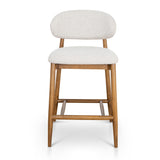 Heizer 65cm Walnut Bar Stool - Coastal Beige Bar Stool MYI-Core