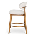 Heizer 65cm Walnut Bar Stool - Coastal Beige Bar Stool MYI-Core