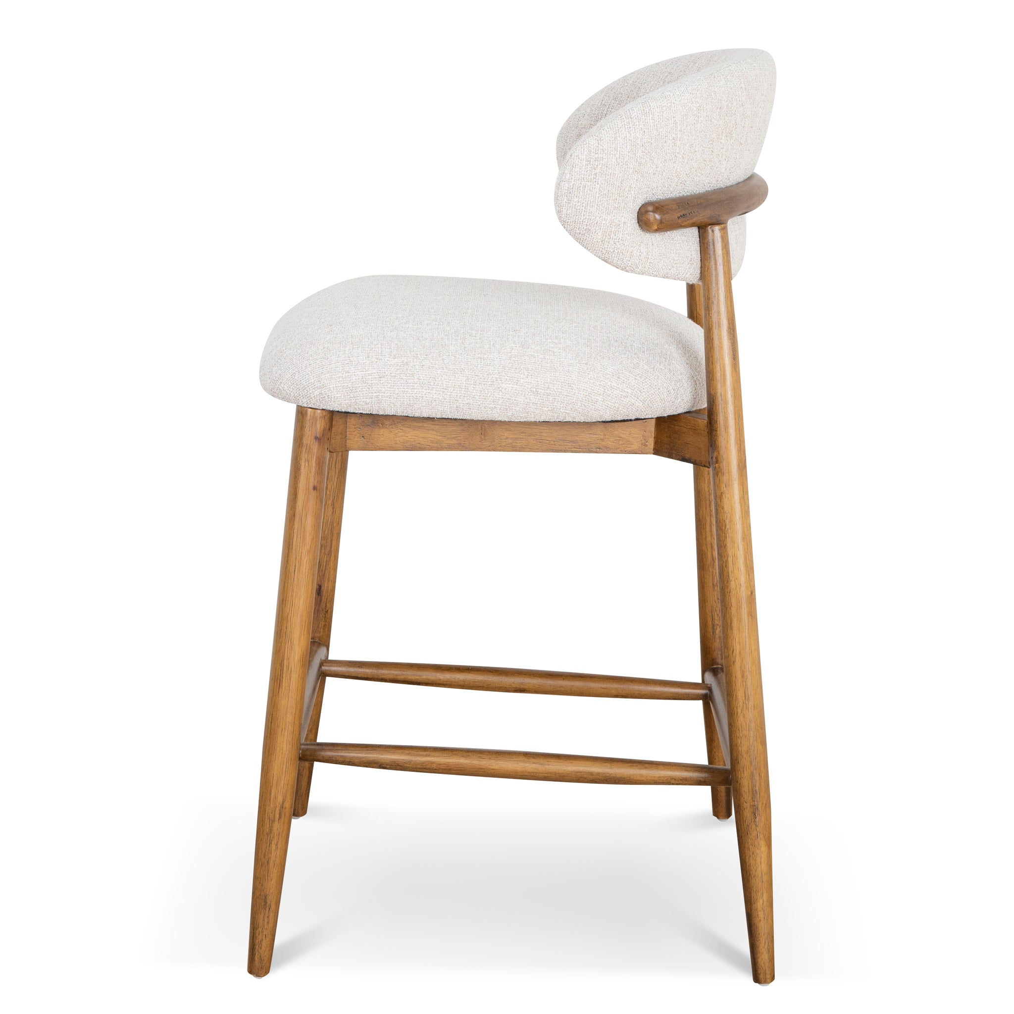 Heizer 65cm Walnut Bar Stool - Coastal Beige Bar Stool MYI-Core