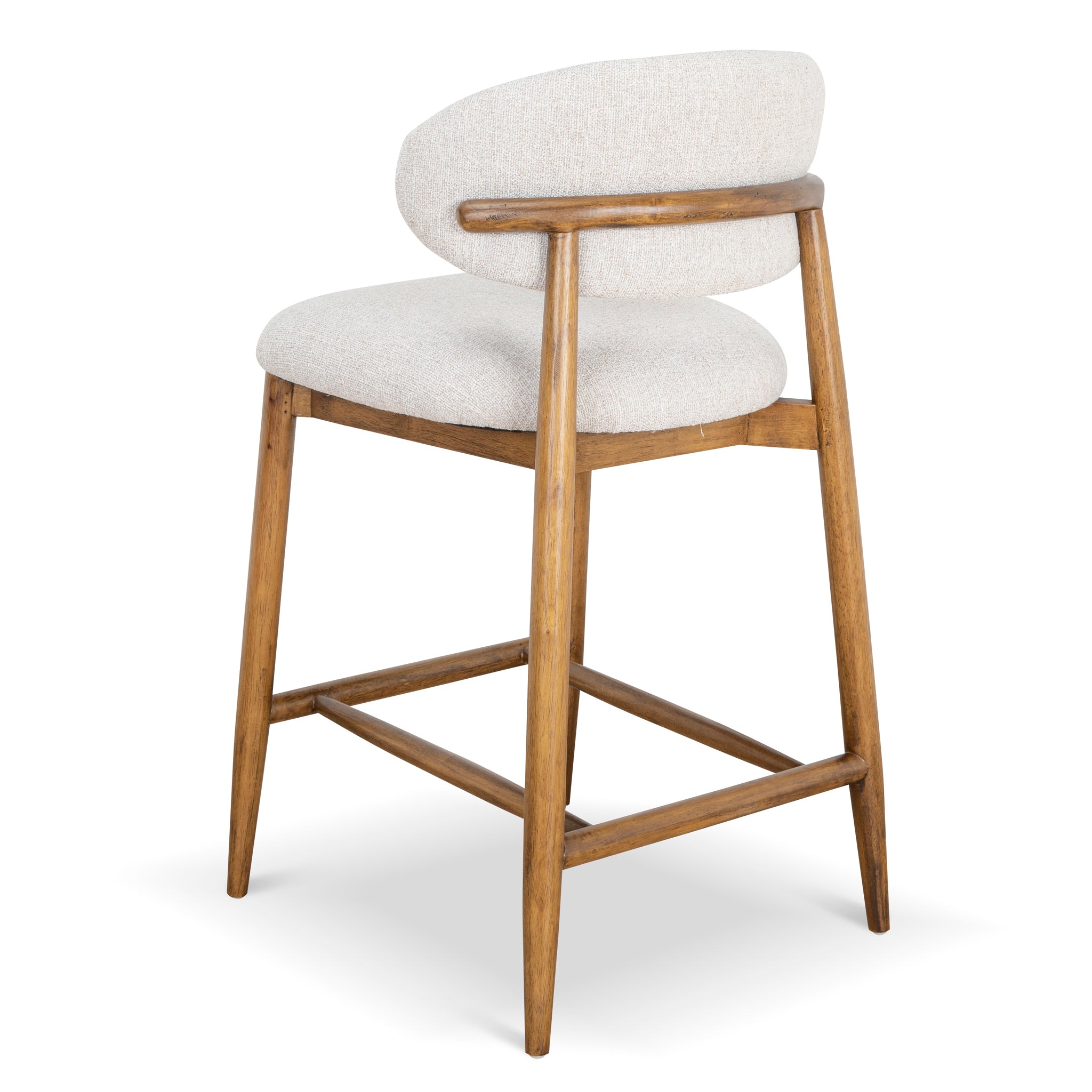 Heizer 65cm Walnut Bar Stool - Coastal Beige Bar Stool MYI-Core