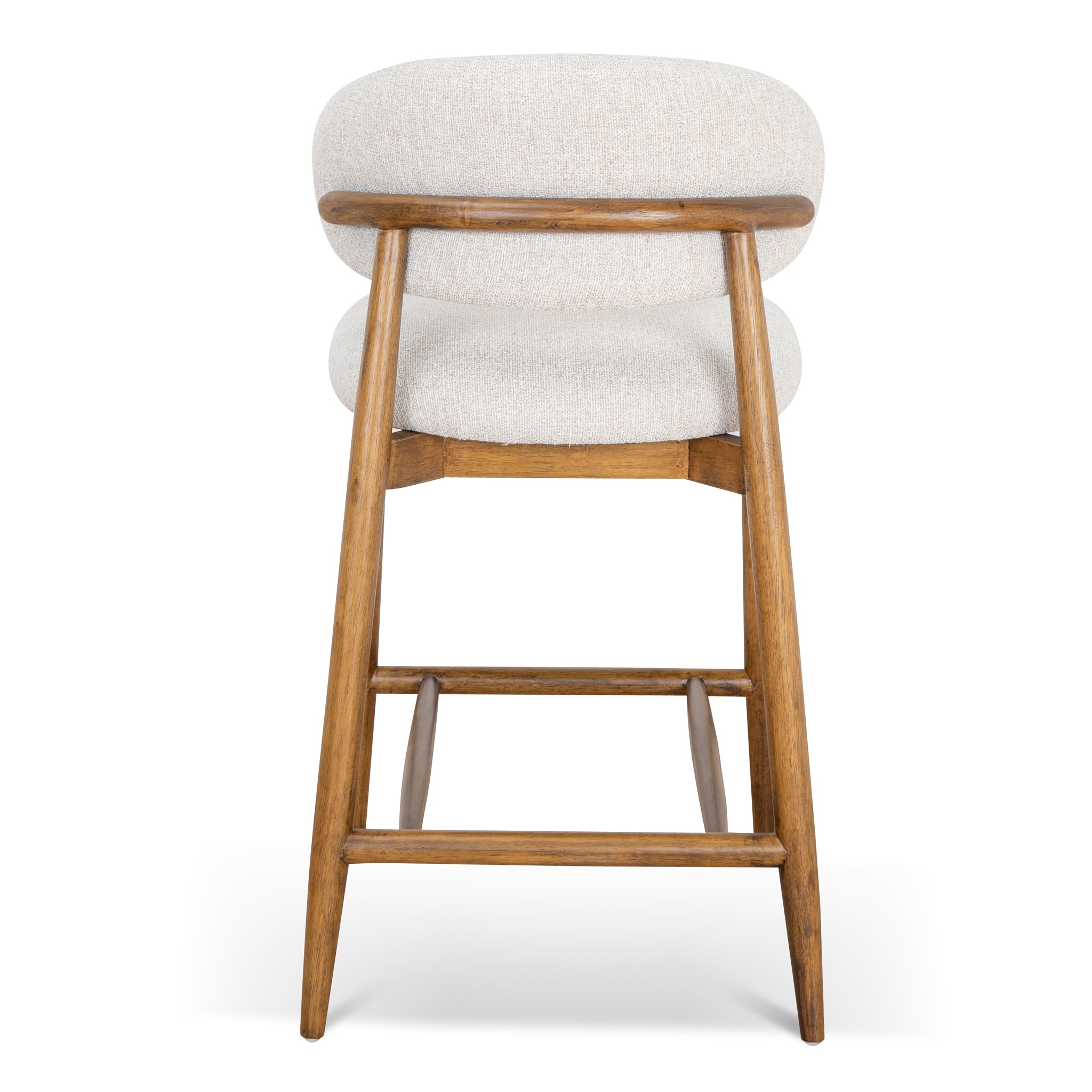 Heizer 65cm Walnut Bar Stool - Coastal Beige Bar Stool MYI-Core