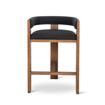 Ex Display - Miles Brown ELM Barstool - Black Bar Stool LJ-Core