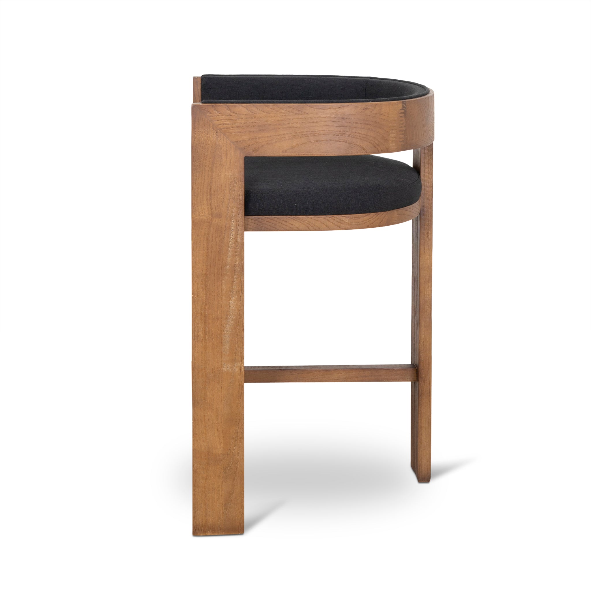 Ex Display - Miles Brown ELM Barstool - Black Bar Stool LJ-Core