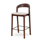 Ex Display - Caspar 65cm Dark Brown Bar Stool - Beige Bar Stool Swady-Core