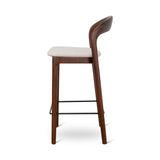 Set of 2 - Caspar 65cm Dark Brown Bar Stool - Beige Bar Stool Swady-Core