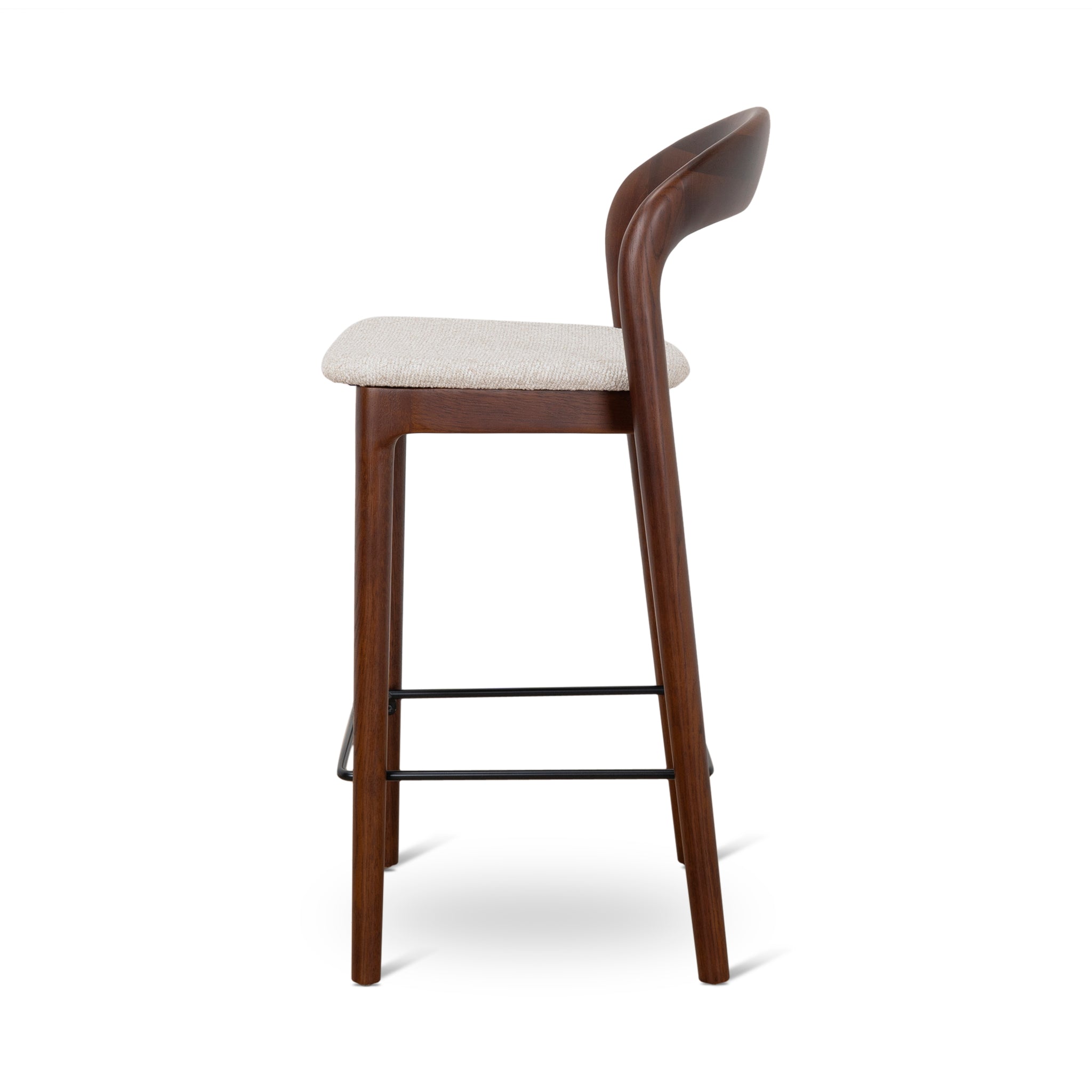 Set of 2 - Caspar 65cm Dark Brown Bar Stool - Beige Bar Stool Swady-Core