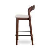 Ex Display - Caspar 65cm Dark Brown Bar Stool - Beige Bar Stool Swady-Core