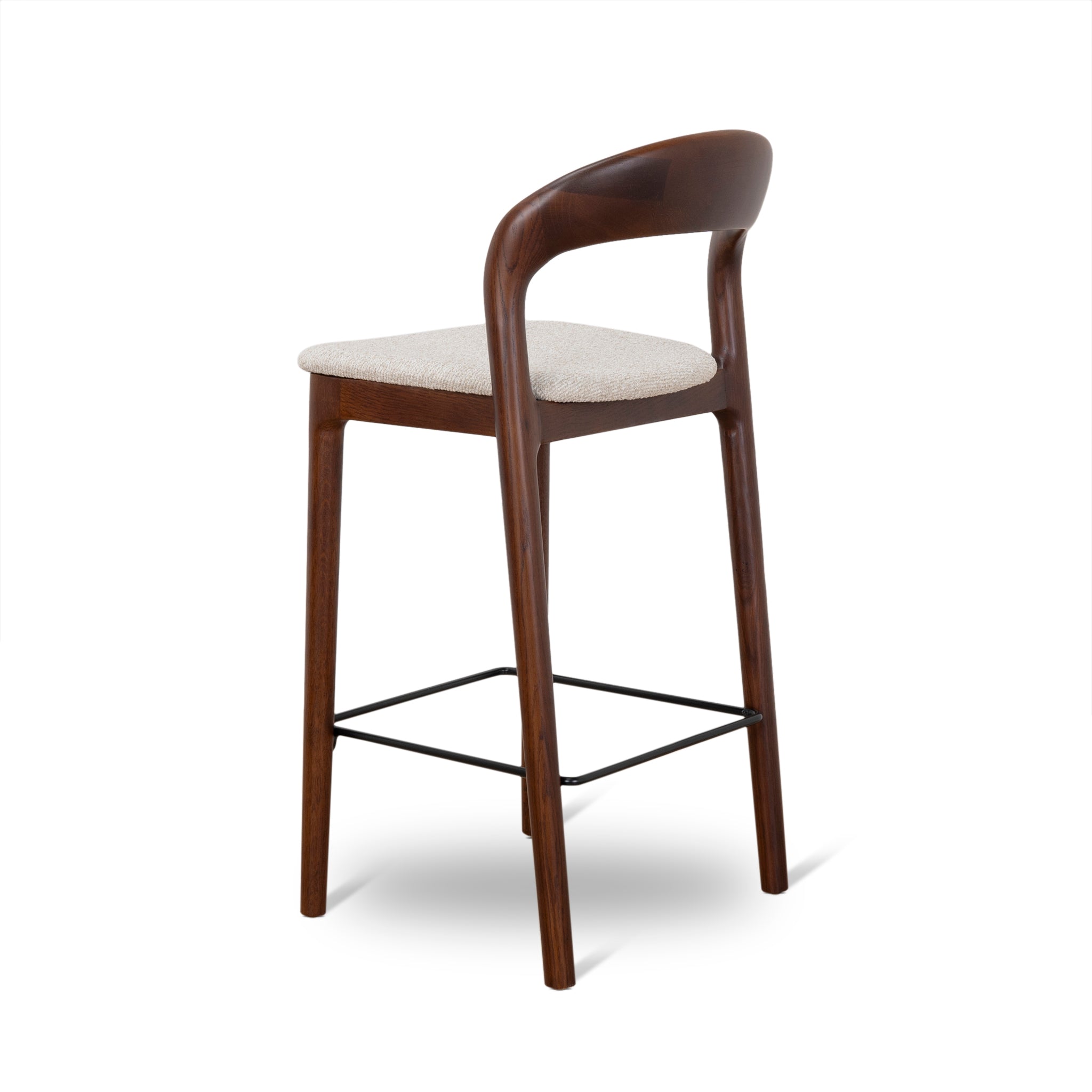 Set of 2 - Caspar 65cm Dark Brown Bar Stool - Beige Bar Stool Swady-Core
