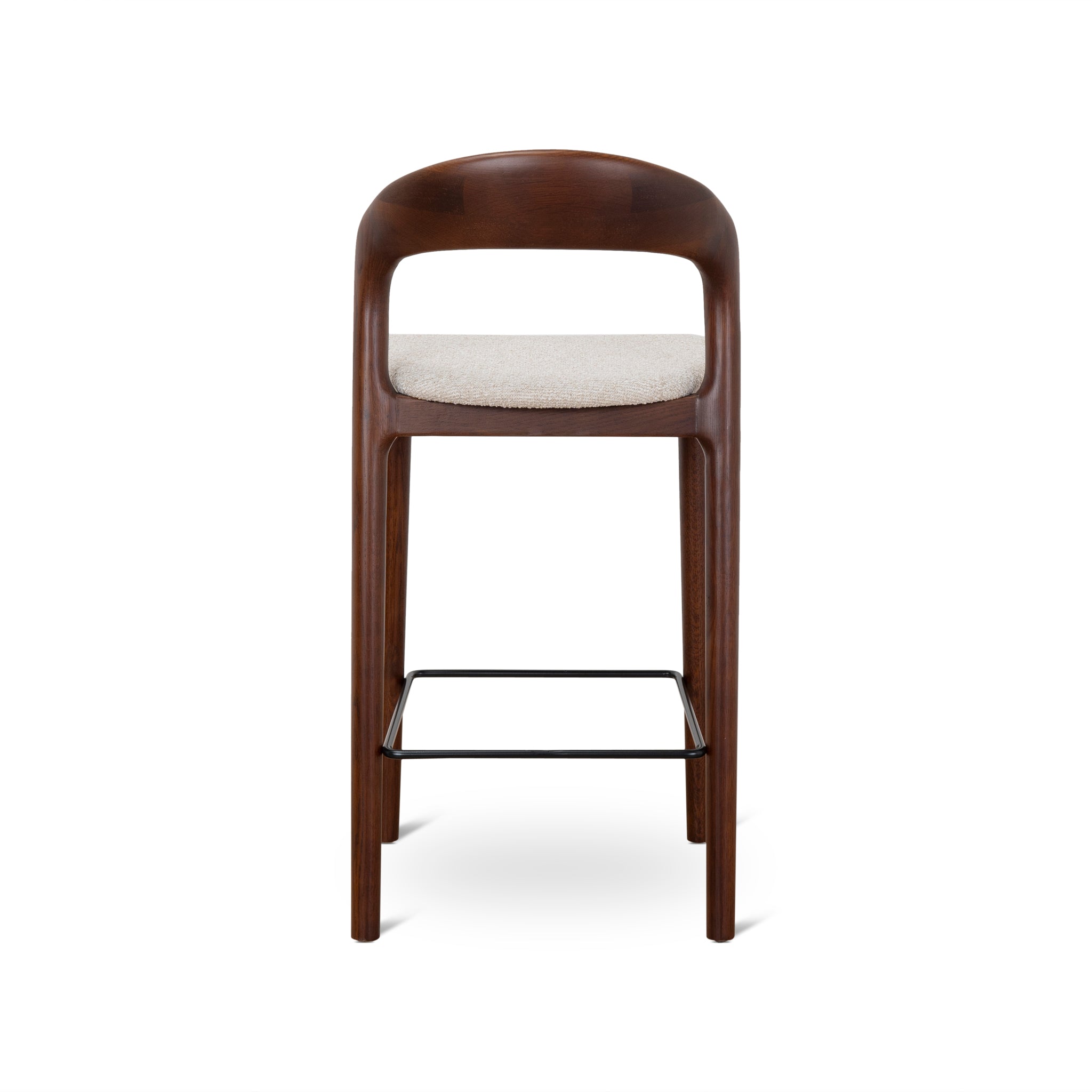 Ex Display - Caspar 65cm Dark Brown Bar Stool - Beige Bar Stool Swady-Core