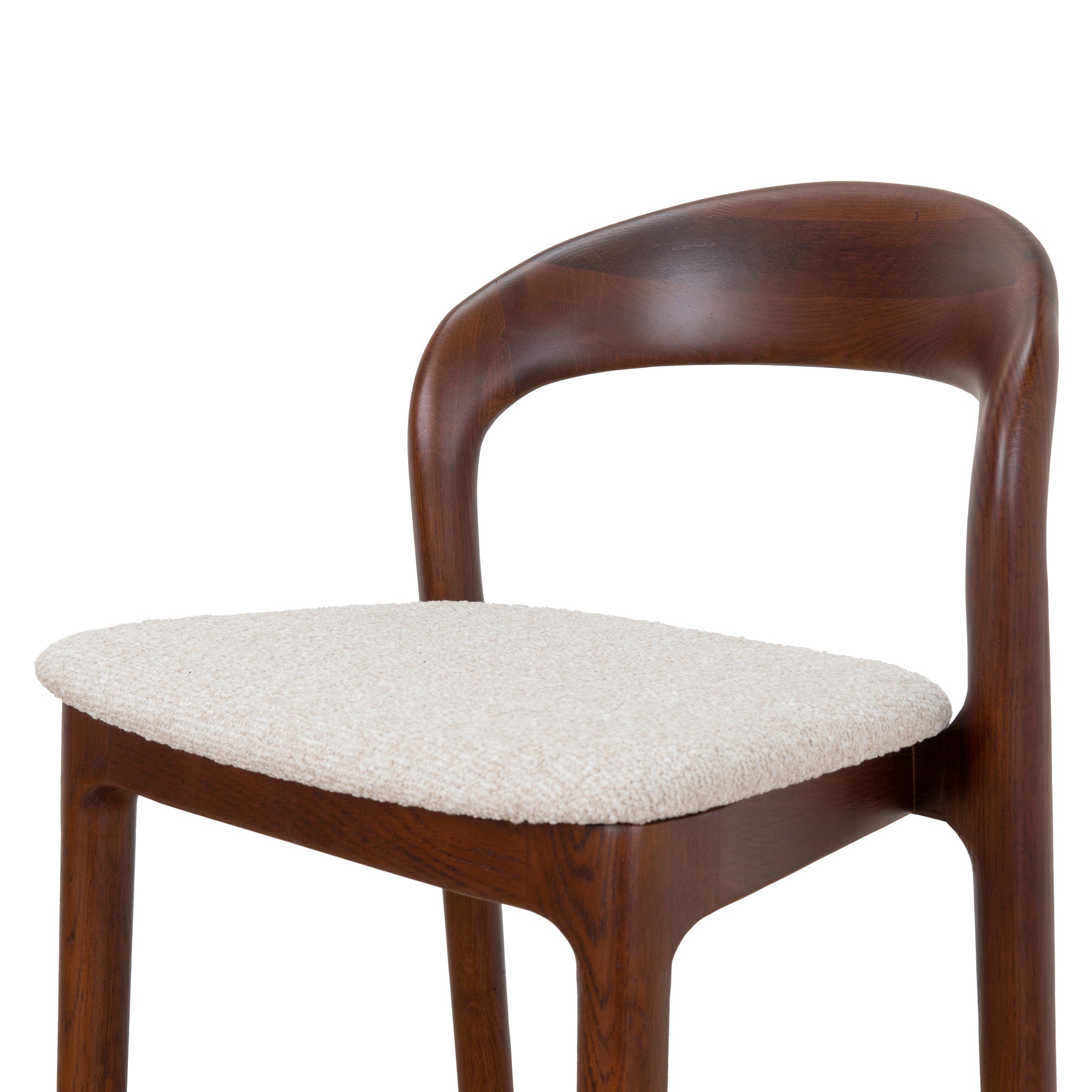 Ex Display - Caspar 65cm Dark Brown Bar Stool - Beige Bar Stool Swady-Core