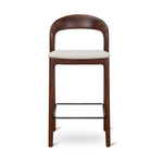 Ex Display - Caspar 65cm Dark Brown Bar Stool - Beige Bar Stool Swady-Core