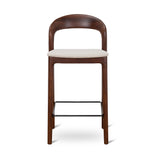 Ex Display - Caspar 65cm Dark Brown Bar Stool - Beige Bar Stool Swady-Core
