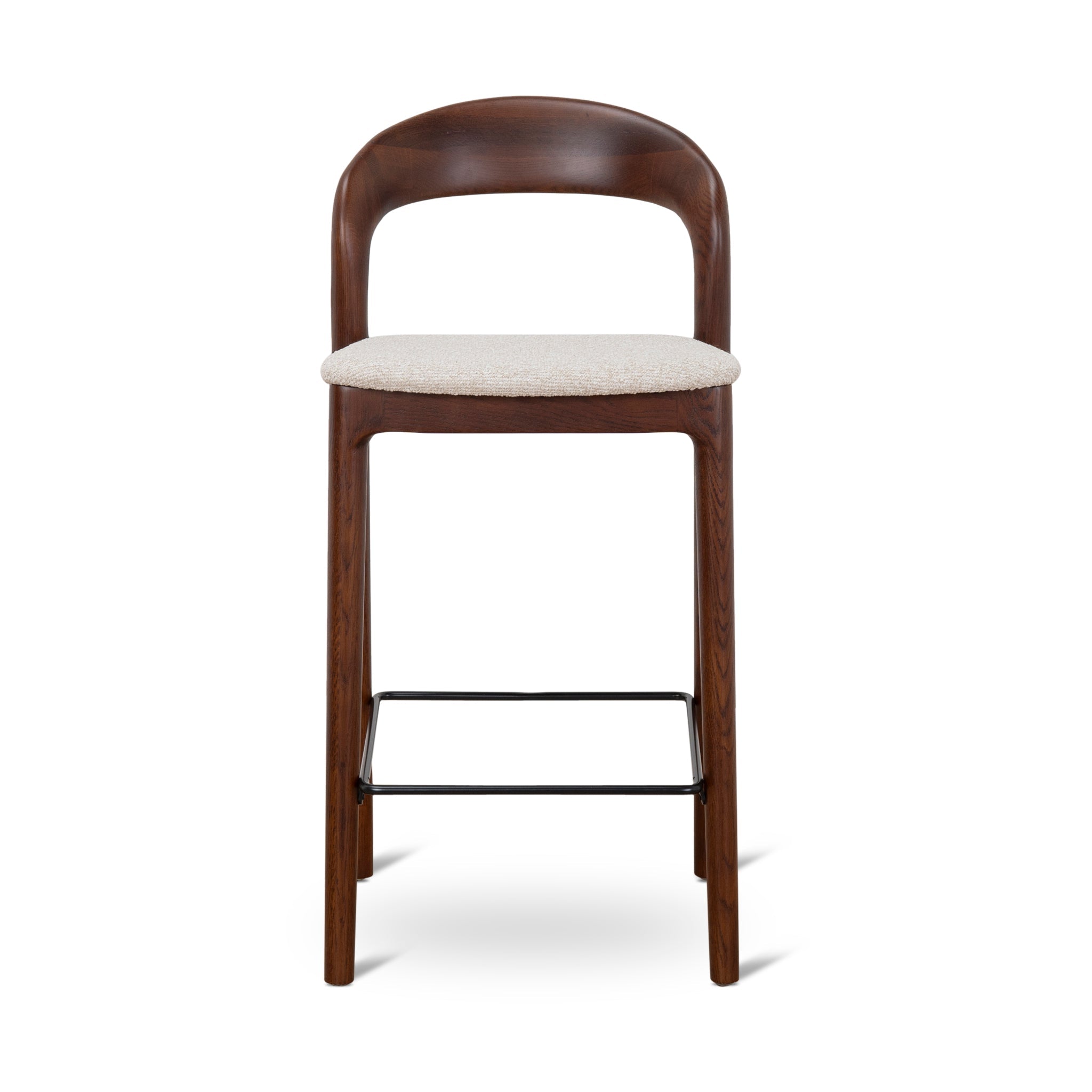 Ex Display - Caspar 65cm Dark Brown Bar Stool - Beige Bar Stool Swady-Core