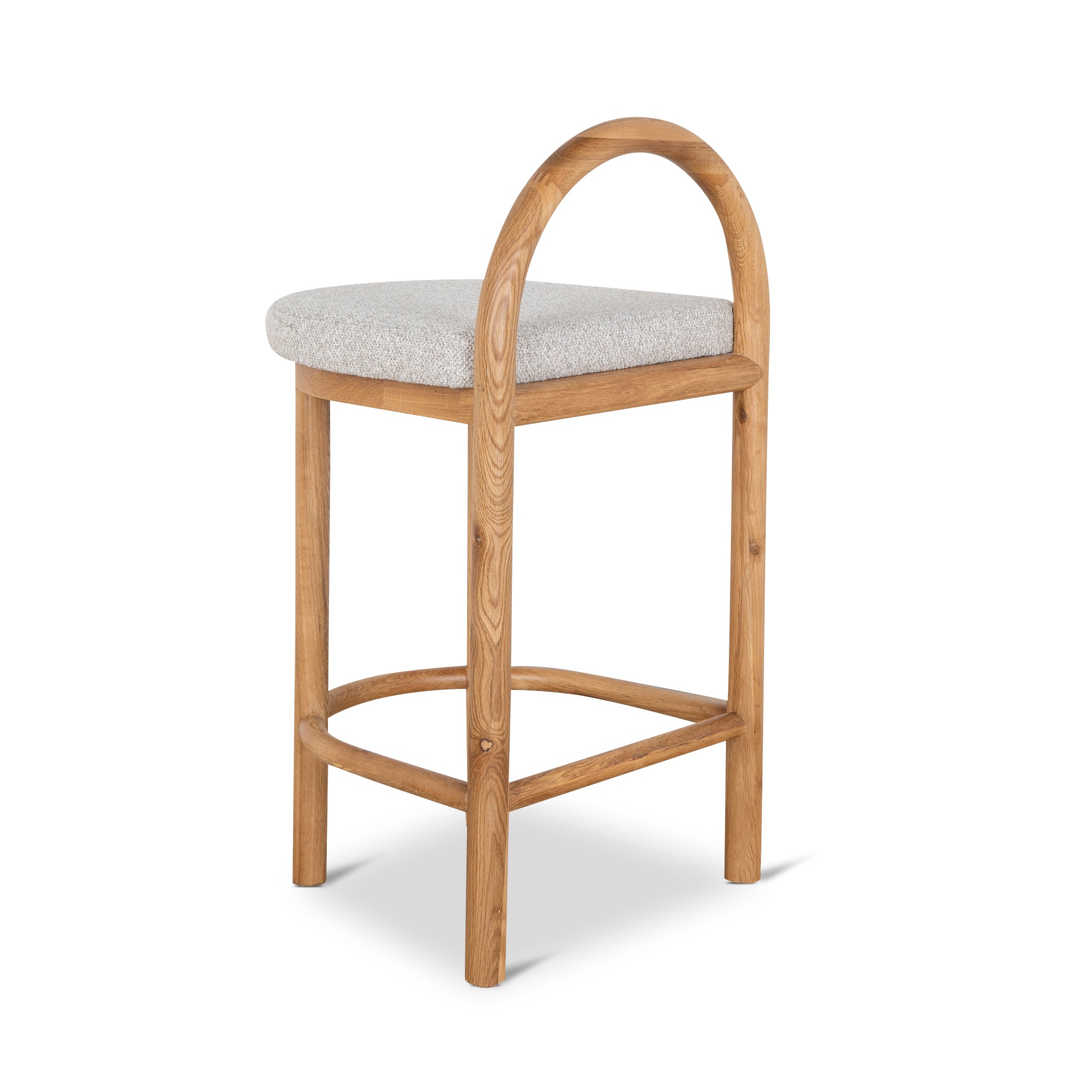 Adir 66cm Natural Bar Stool - Clay Grey Bar Stool LJ-Core