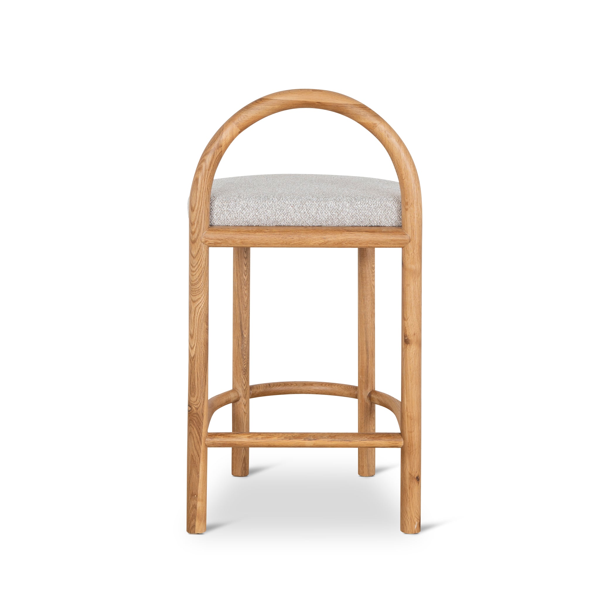 Adir 66cm Natural Bar Stool - Clay Grey Bar Stool LJ-Core