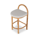 Adir 66cm Natural Bar Stool - Clay Grey Bar Stool LJ-Core