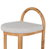 Adir 66cm Natural Bar Stool - Clay Grey Bar Stool LJ-Core