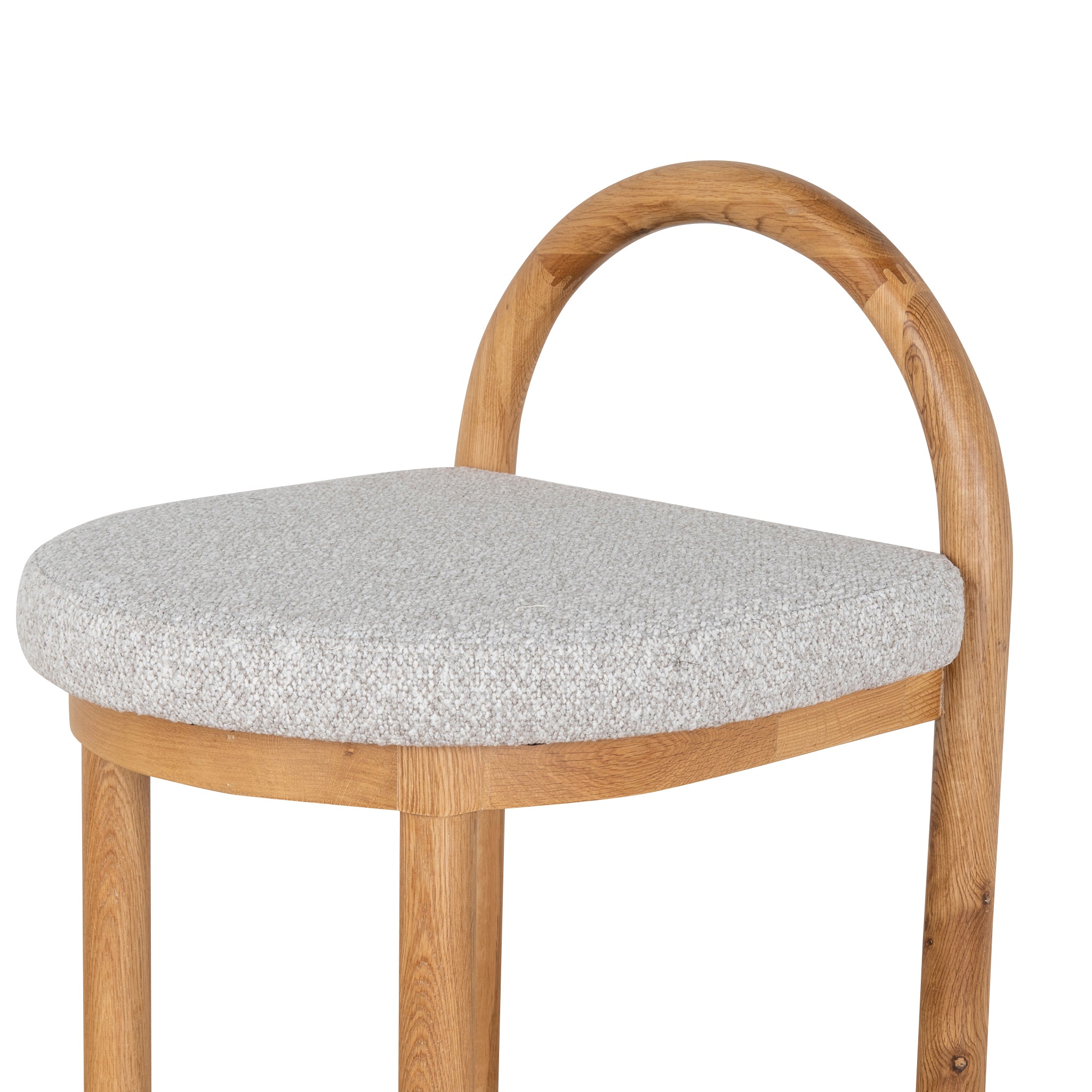 Adir 66cm Natural Bar Stool - Clay Grey Bar Stool LJ-Core