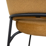 Set of 2 - Rabi Black Bar Stool - Orange Gold Seat Bar Stool Freehold-Core