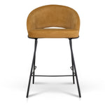 Set of 2 - Rabi Black Bar Stool - Orange Gold Seat Bar Stool Freehold-Core