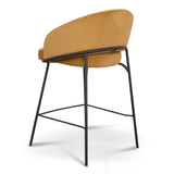 Set of 2 - Rabi Black Bar Stool - Orange Gold Seat Bar Stool Freehold-Core