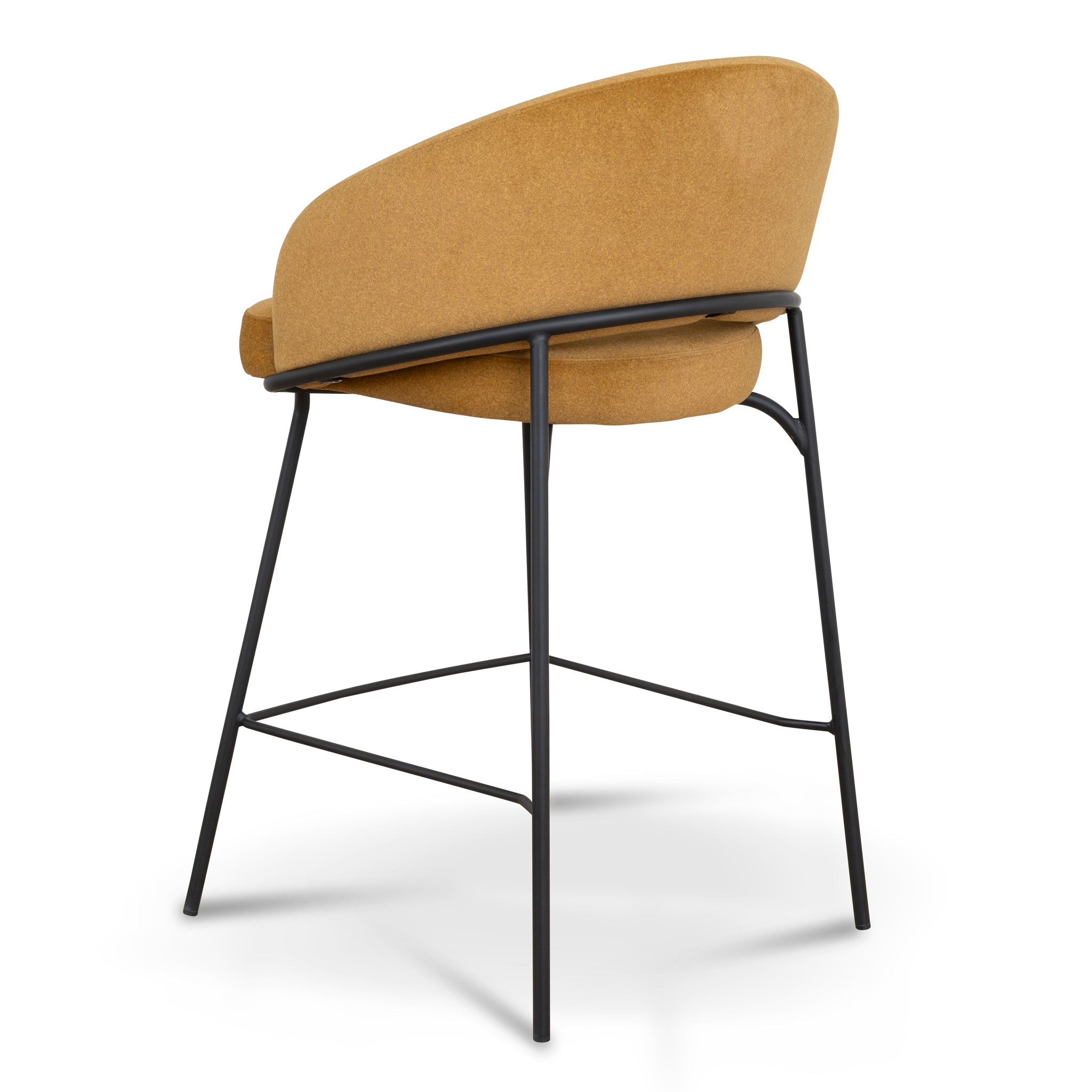 Set of 2 - Rabi Black Bar Stool - Orange Gold Seat Bar Stool Freehold-Core