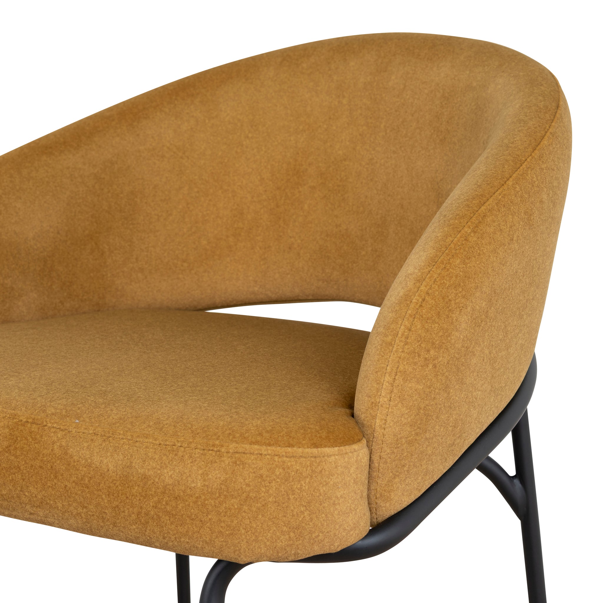 Set of 2 - Rabi Black Bar Stool - Orange Gold Seat Bar Stool Freehold-Core