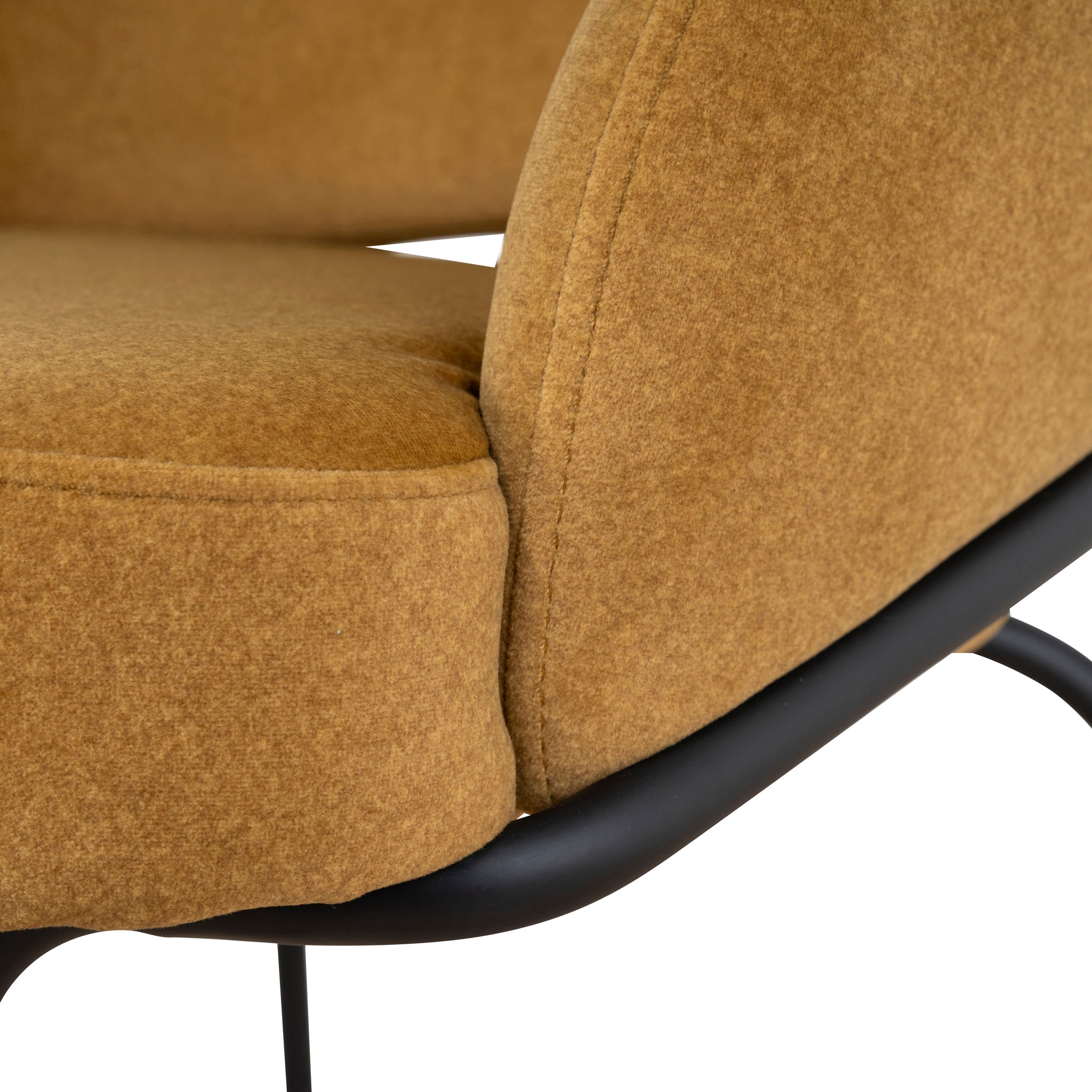 Set of 2 - Rabi Black Bar Stool - Orange Gold Seat Bar Stool Freehold-Core