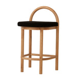Adir 66cm Natural Bar Stool - Black Seat Bar Stool LJ-Core