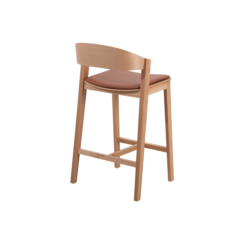 Davis Natural Bar Stool - Brown Seat Bar Stool Swady-Core