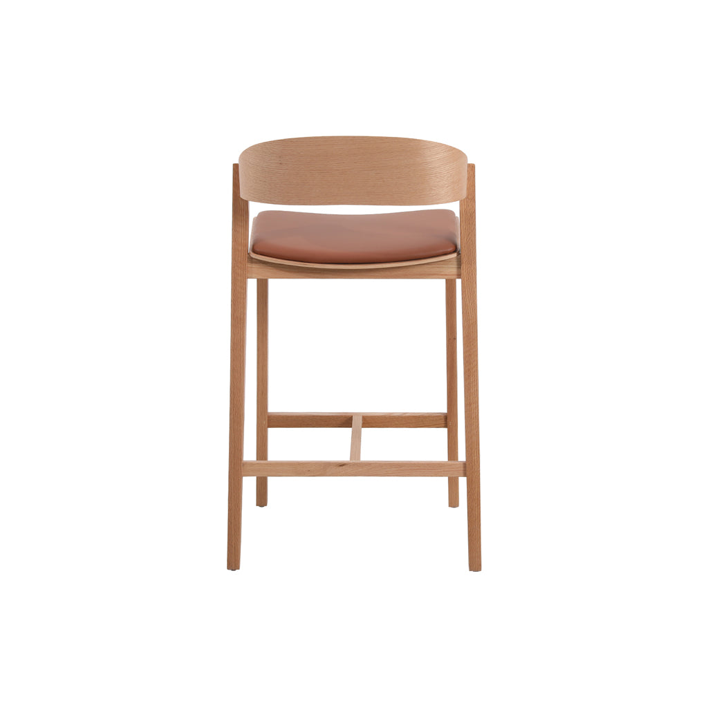Ex Display - Davis Natural Bar Stool - Brown Seat Bar Stool Swady-Core