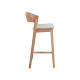 Ex Display - Davis Natural Bar Stool - Grey Seat Bar Stool Swady-Core