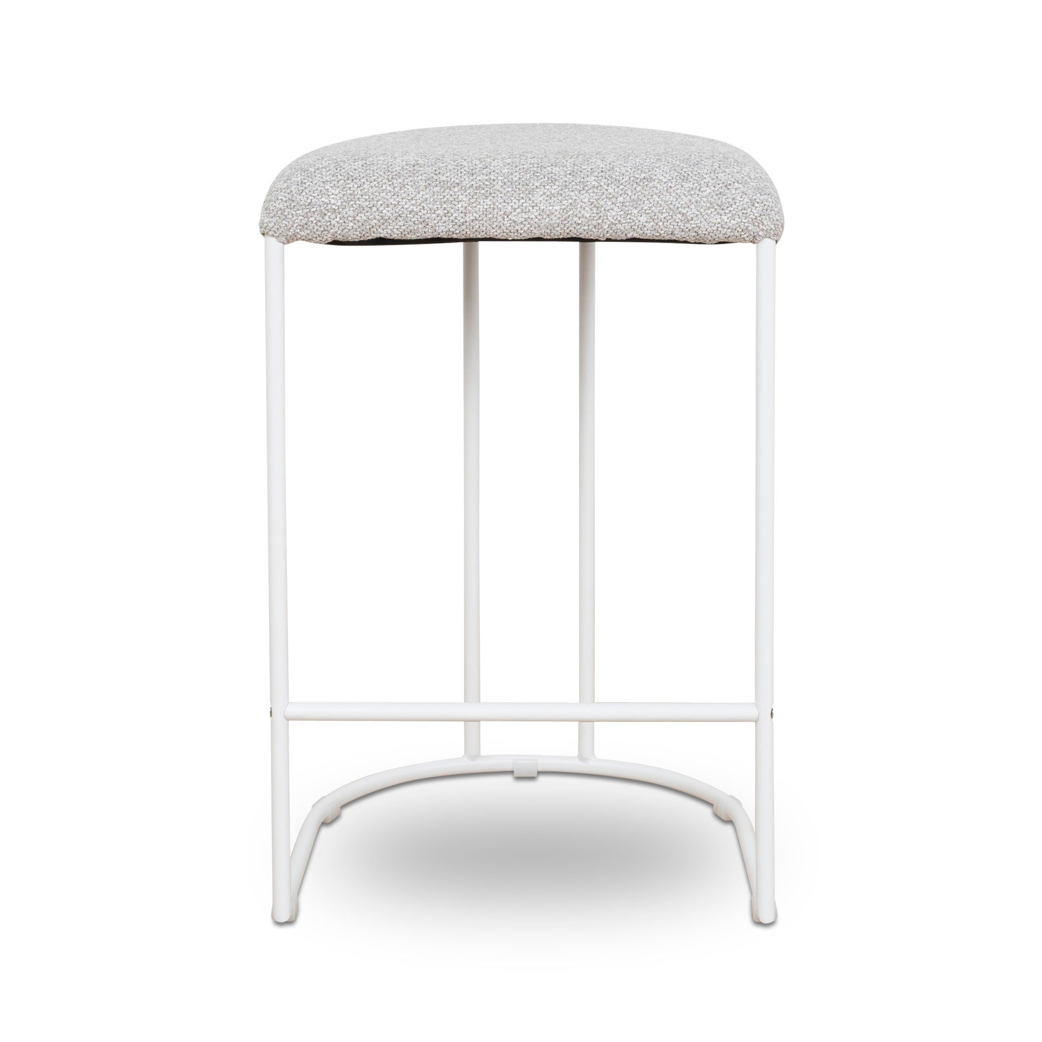 Set of 2 - Galvan 65cm White Bar Stool - Clay Grey Bar Stool Freehold-Core