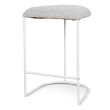 Set of 2 - Galvan 65cm White Bar Stool - Clay Grey Bar Stool Freehold-Core