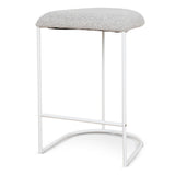 Set of 2 - Galvan 65cm White Bar Stool - Clay Grey Bar Stool Freehold-Core