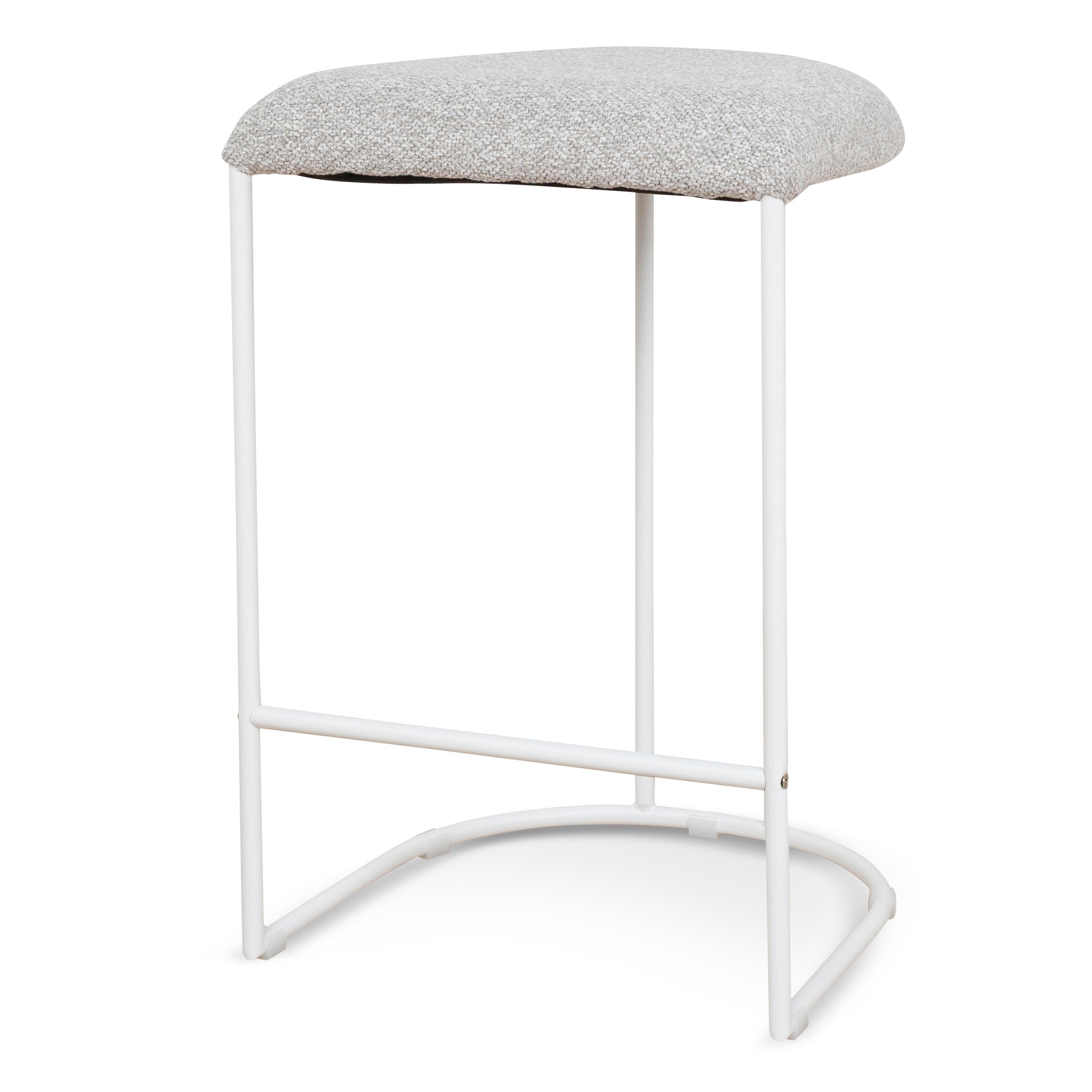 Set of 2 - Galvan 65cm White Bar Stool - Clay Grey Bar Stool Freehold-Core