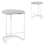 Set of 2 - Galvan 65cm White Bar Stool - Clay Grey Bar Stool Freehold-Core