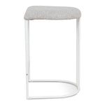 Set of 2 - Galvan 65cm White Bar Stool - Clay Grey Bar Stool Freehold-Core